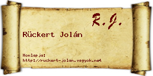 Rückert Jolán névjegykártya