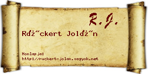 Rückert Jolán névjegykártya